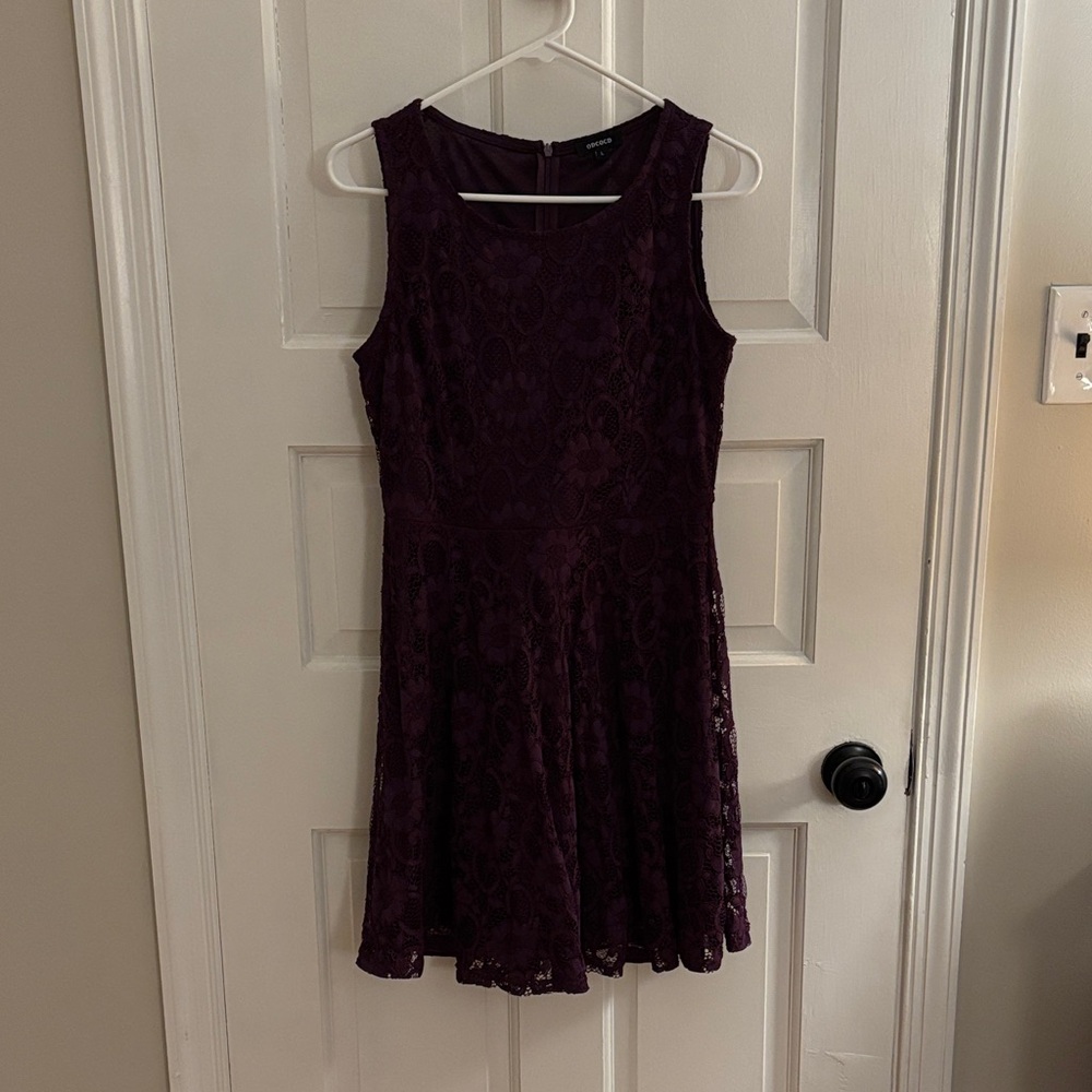 Elegant Purple Lace Dress